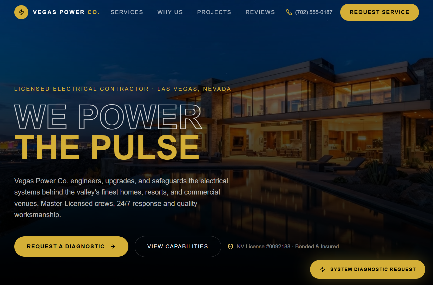 Vegas Power Co. website design